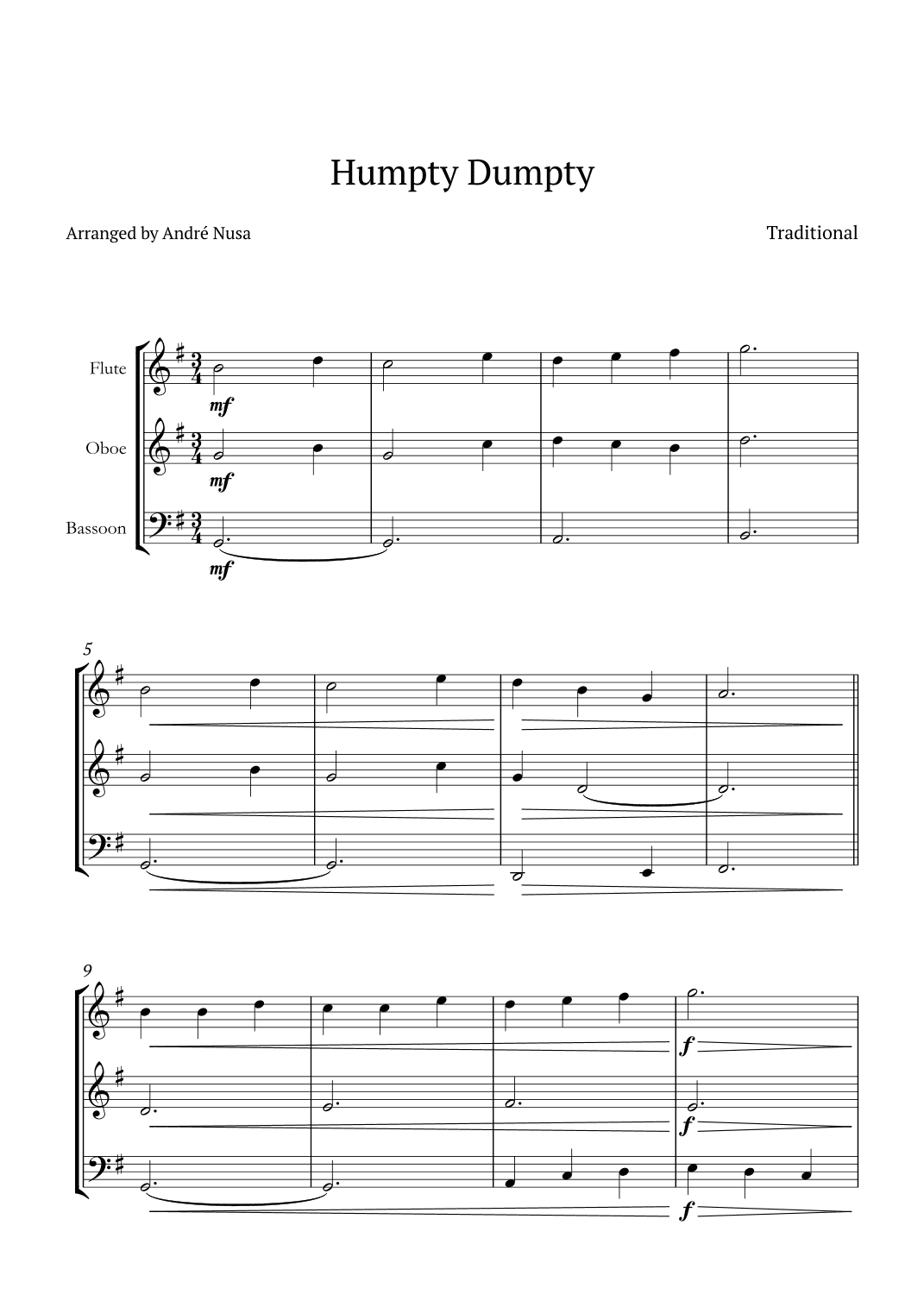 Humpty Dumpty (arr. André Nusa)