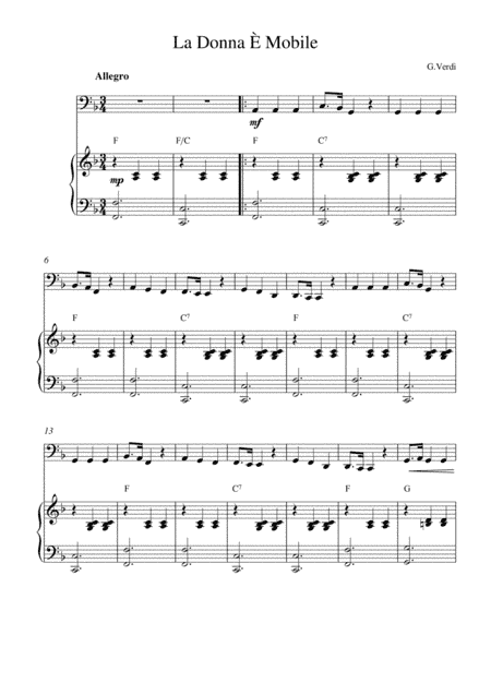 La Donna È Mobile (arr. Kaiserin Rebecca)