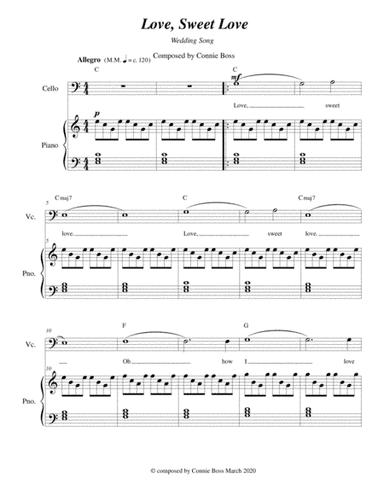 Love, Sweet Love - Wedding - cello and piano