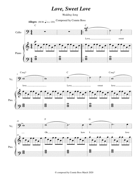 Love, Sweet Love - Wedding - cello and piano