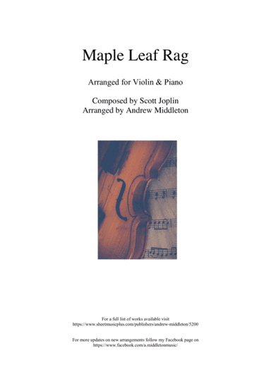 Maple Leaf Rag arranged for Violin and Piano (arr. Andrew Middleton)