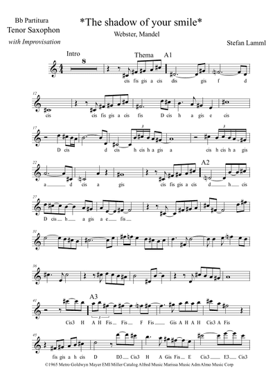 The Shadow Of Your Smile (arr. stefan-lamml.de)