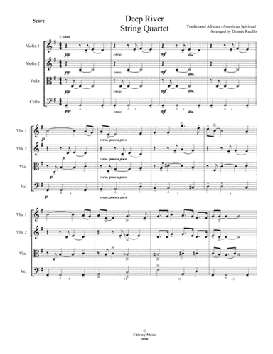 Deep River - String Quartet - Intermediate (arr. Dennis Ruello)
