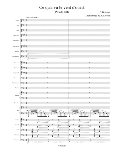 C. Debussy: The Complete Preludes,  #7 (I), "Ce qu'a vu le vent d'ouest ", Orchestrated by A. Leytus
