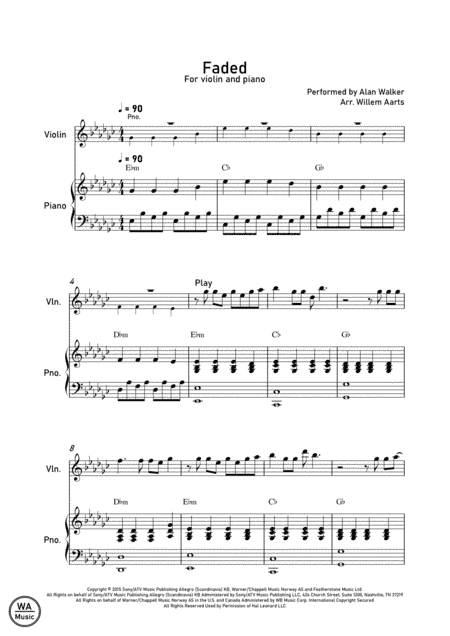 Faded (arr. Willem Aarts)