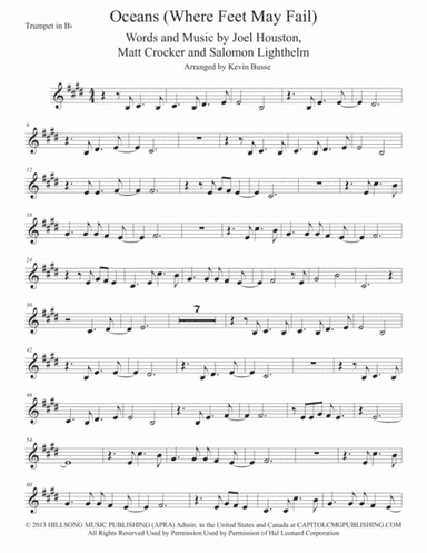Oceans (Where Feet May Fail) (arr. Kevin Busse)
