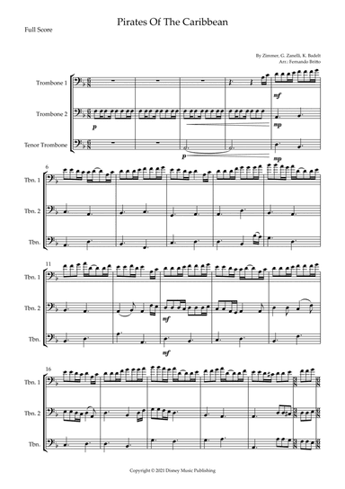 Pirates Of The Caribbean (arr. Fernando Britto)