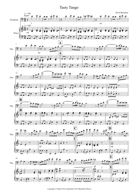 Tasty Tango for Trombone and Piano
