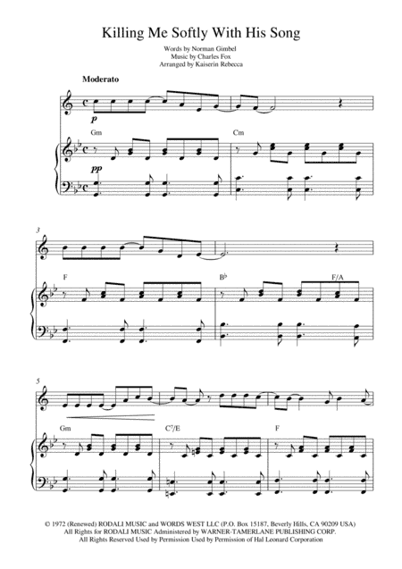 Killing Me Softly With His Song (arr. Kaiserin Rebecca)