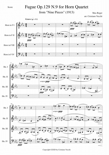 Fugue Op.129 N.9 for Horn Quartet (arr. Cristiano Vecchi)