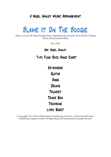 Blame It On The Boogie (arr. Nigel Hanley)
