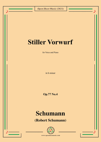 Schumann-Stiller Vorwurf,Op.77 No.4,in b minor (arr. Open Cloud)