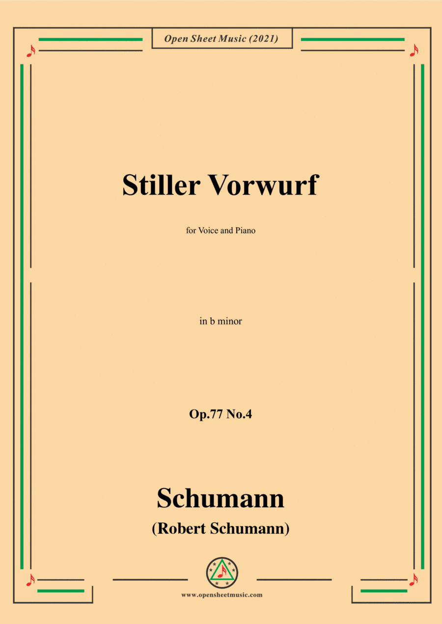Schumann-Stiller Vorwurf,Op.77 No.4,in b minor (arr. Open Cloud)