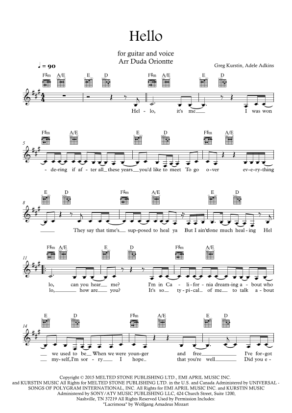 Hello (arr. Duda Oriontte)