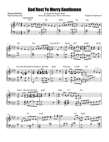 God Rest Ye Merry Gentlemen (arr. Elijah Hemingway)