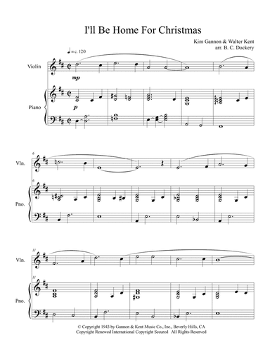 I'll Be Home For Christmas (arr. B. C. Dockery)