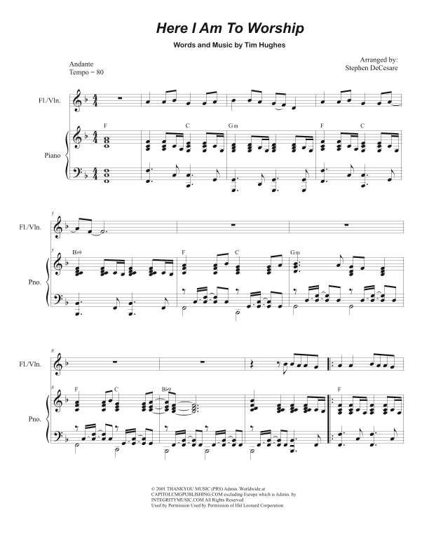 Here I Am To Worship (light Of The World) (arr. Stephen DeCesare)