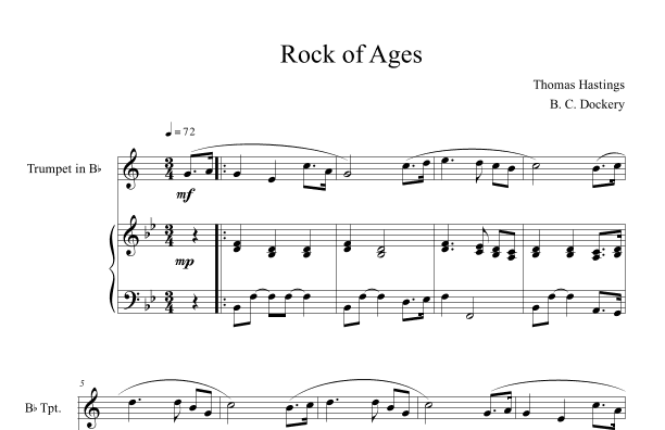 Rock of Ages (Trumpet Solo with Piano Accompaniment) (arr. B. C. Dockery)