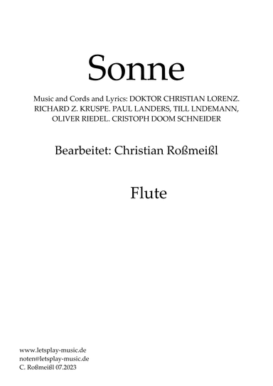 Sonne (arr. Christian Roßmeißl)