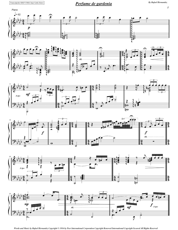 Perfume De Gardenia (arr. juan carlos esteve / Gran Coda)