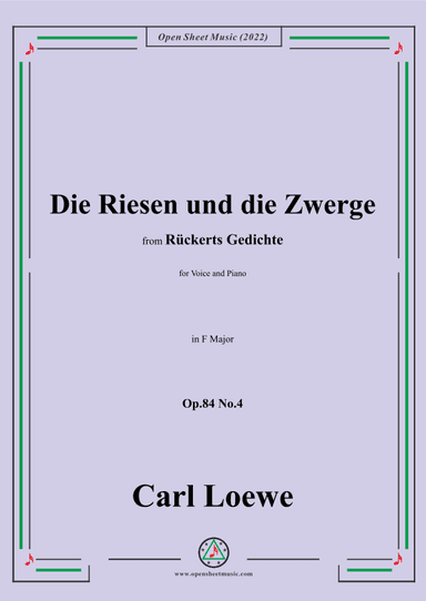Loewe-Die Riesen und die Zwerge,Op.84 No.4,in F Maor (arr. OSM Press)