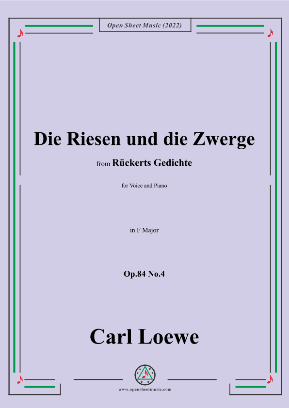 Loewe-Die Riesen und die Zwerge,Op.84 No.4,in F Maor (arr. OSM Press)