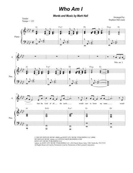 Who Am I (arr. Stephen DeCesare)