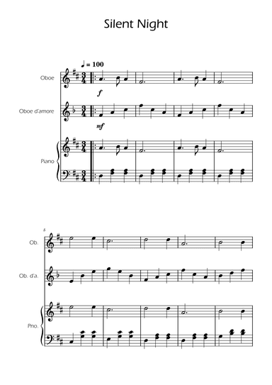 Silent Night - Oboe Duet w/ Piano (arr. Ygor Nunes)