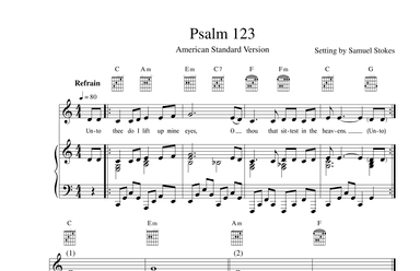 Psalm 123 ASV - for cantor with congregational refrain