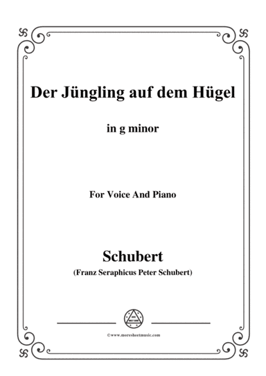 Schubert-Der Jüngling auf dem Hügel,in g minor,Op.8 No.1,for Voice and Piano (arr. MSM)