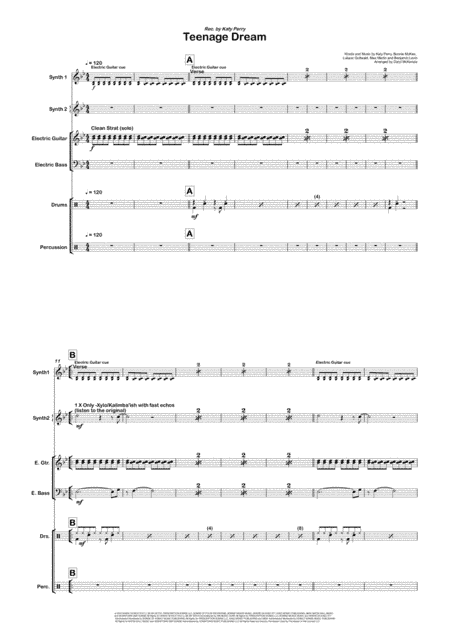 Teenage Dream (arr. Daryl McKenzie)
