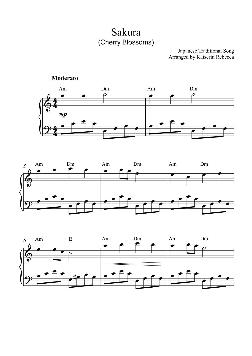 Sakura (Cherry Blossoms) (arr. Kaiserin Rebecca)