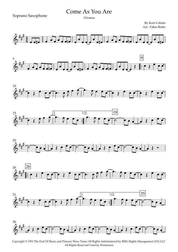 Come As You Are (arr. Fabio Britto)