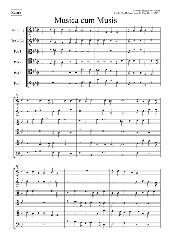 Musica cum Musis for Brass Ensemble (arr. Jörg Richter)