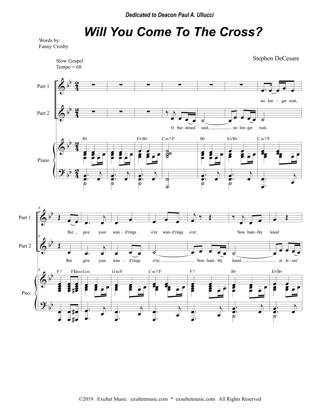 Will You Come To The Cross? (2-part choir)