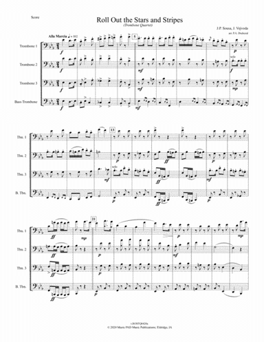 Roll Out the Stars and Stripes (Trombone Quartet) (arr. Peter A. Drahozal)
