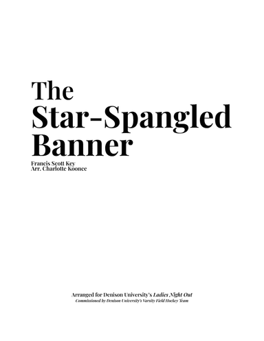 National Anthem Acapella for SSAA choir or five female voices (arr. Charlotte Koonce)