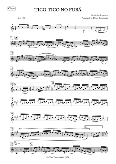 Tico-tico no Fubá - Oboe Solo (arr. ACT Bortolucci)
