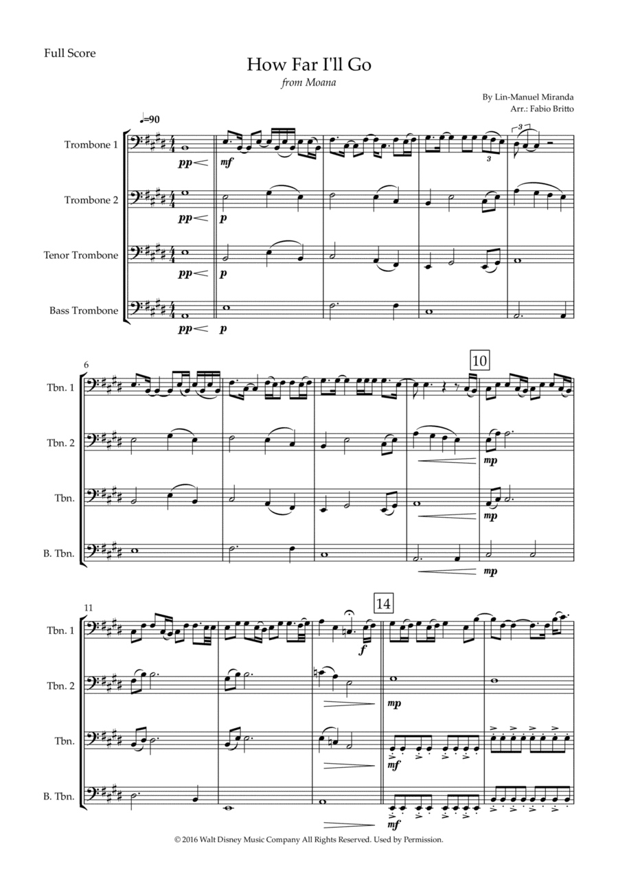 How Far I'll Go (arr. Fabio Britto)