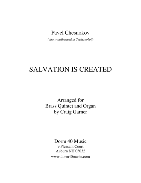 Salvation Is Created  (for Brass Quintet and Organ) (arr. Craig Garner)