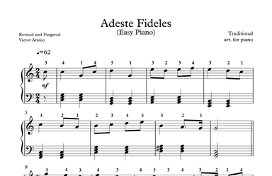 Adeste fideles - Melody and chords (arr. Arezzo Music)