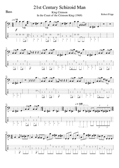 21st Century Schizoid Man (arr. Tracy Dean McCallum)
