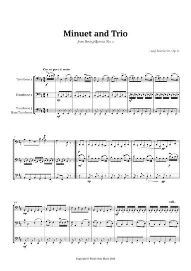 Minuet by Boccherini for Trombone Trio (arr. Ander)