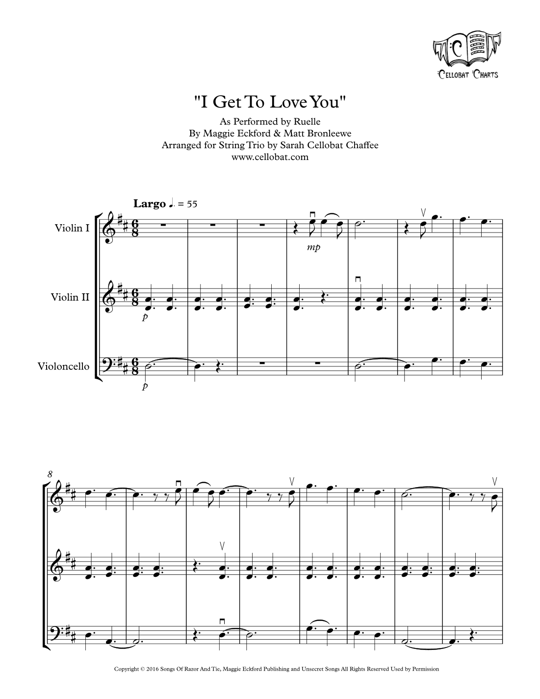 I Get To Love You (arr. Sarah Cellobat Chaffee)