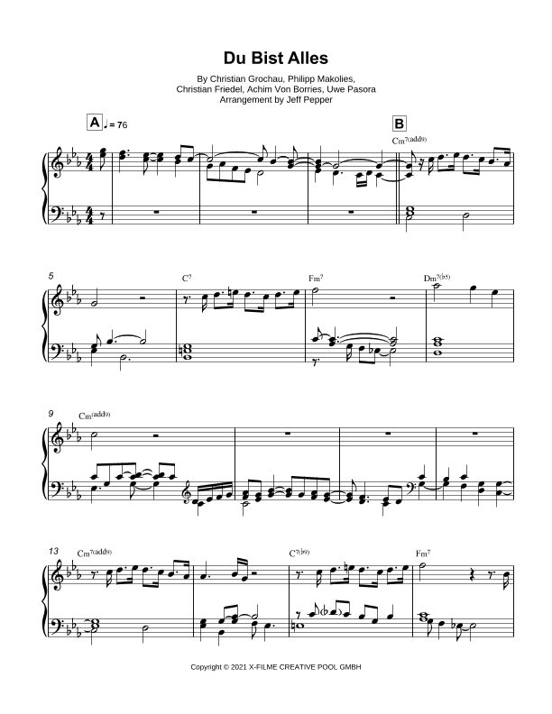 Du Bist Alles (arr. Jeff Pepper)
