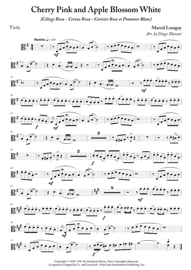 Cherry Pink And Apple Blossom White (arr. Diego Marani)
