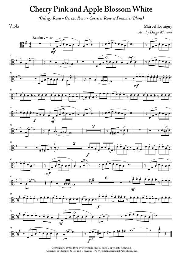 Cherry Pink And Apple Blossom White (arr. Diego Marani)