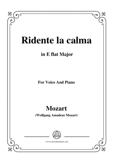 Mozart-Ridente la calma,in E flat Major,for Voice and Piano (arr. MSM)