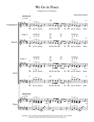 We Go in Peace (Barth) [Piano, SATB, Chords]