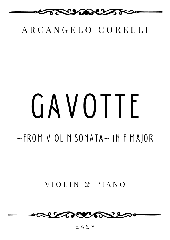 Corelli - Gavotte (from Violin Sonata) in F major - Easy (arr. Piacere Music Sheets)
